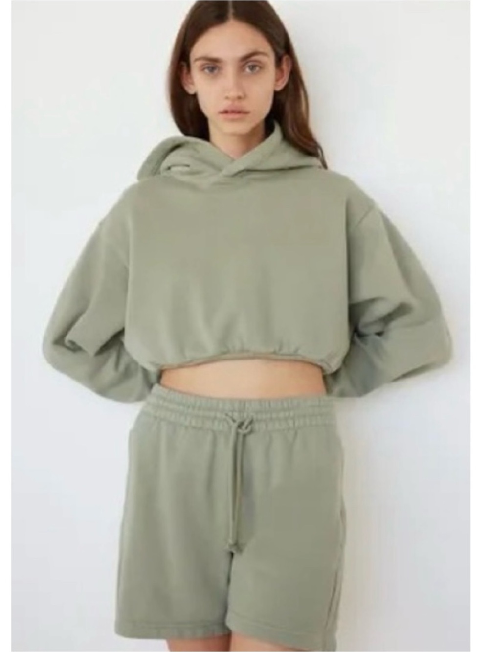 Aritzia TNA Cozy Fleece Boyfriend Sweatshorts New XS Sage